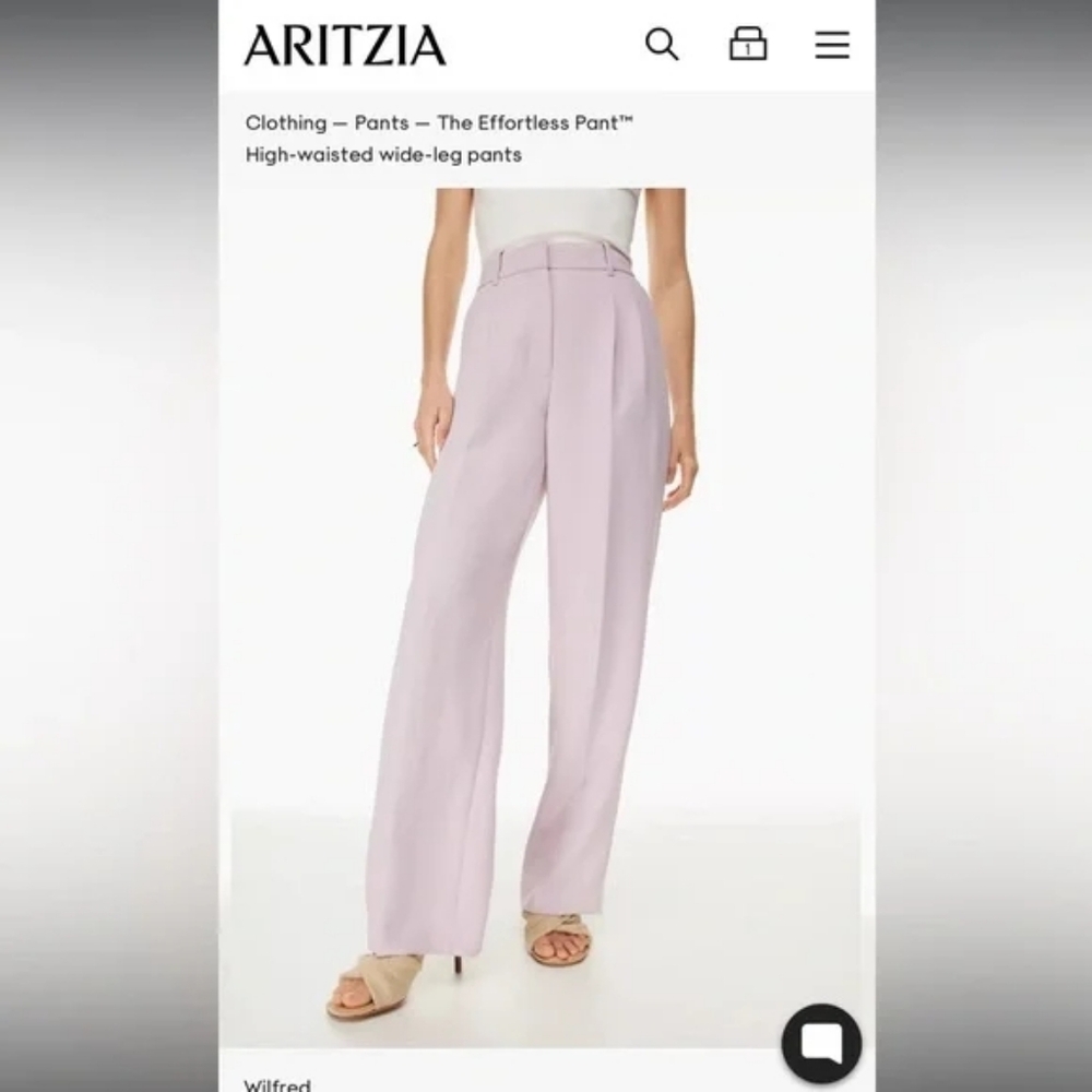 Aritzia Wilfred Linen Effortless Pant in Lilac